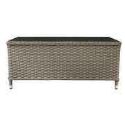 Dellonda Chester Rattan Wicker Outdoor Balcony Table with Tempered Glass Top Dellonda - Dynamic Drive