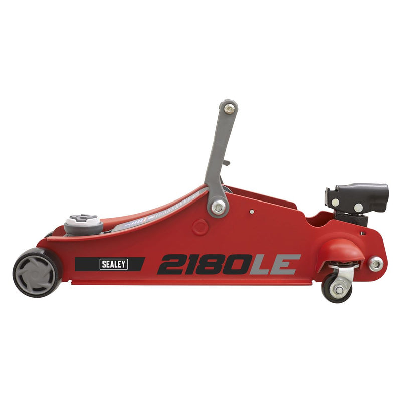 Sealey 180 Handle Low Profile Short Chassis Trolley Jack 2 Tonne - Red 2180LE Sealey - Dynamic Drive