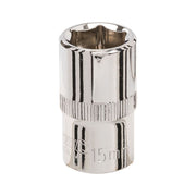 Silverline Socket 1/2" Drive 6pt Metric 15mm Silverline - Dynamic Drive