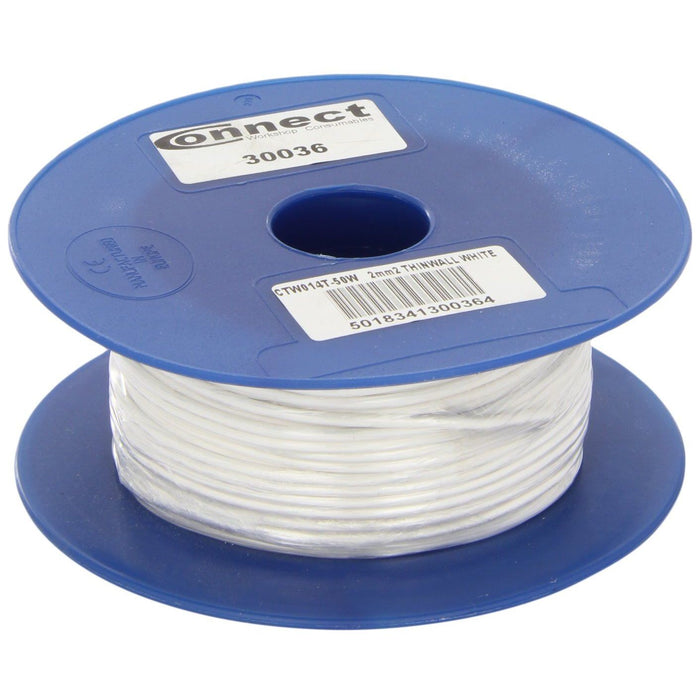 Connect White Thin Wall Single Core Cable 28/0.30 50m 30036 Tool Connection - Dynamic Drive