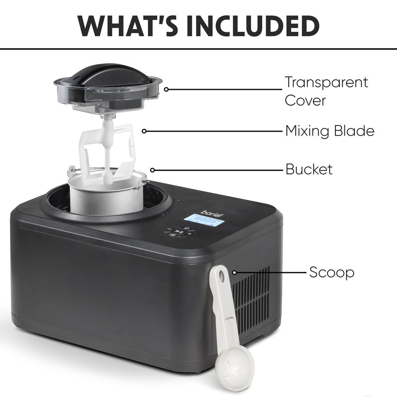Baridi Automatic Churning Ice Cream Machine 1.5L - Black DH240 Baridi - Dynamic Drive
