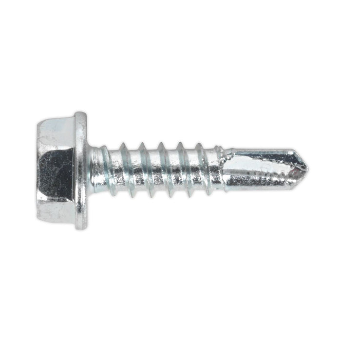 Sealey Self Drilling Screw 4.8 x 19mm Hex Head Zinc Pack of 100 SDHX4819 Sealey - Dynamic Drive