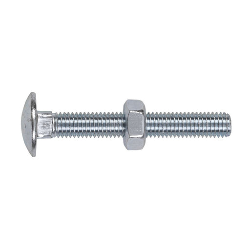Sealey Coach Bolt & Nut M10 x 75mm Zinc DIN 603 Pack of 50 CBN1075 Sealey  - Dynamic Drive