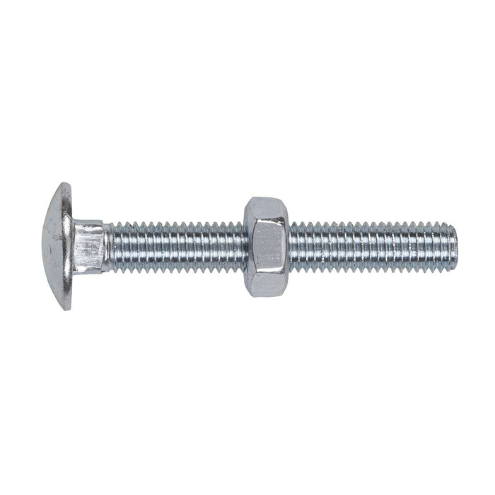 Sealey Coach Bolt & Nut M10 x 75mm Zinc DIN 603 Pack of 50 CBN1075 Sealey  - Dynamic Drive