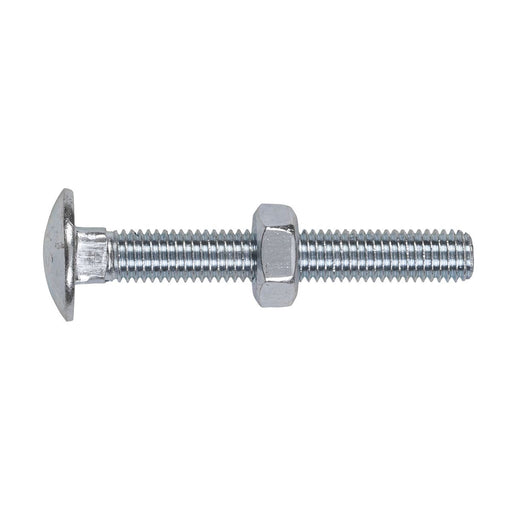 Sealey Coach Bolt & Nut DIN 603 M10 x 75mm Zinc Pack of 50 CBN1075 Sealey - Dynamic Drive
