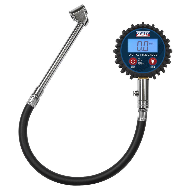 Sealey Digital Tyre Pressure Gauge with Twin Push-On Connector TST003 Sealey - Dynamic Drive