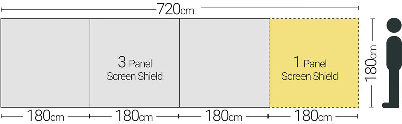 Quest Screen Shield (3 panel) Windbreak 180cm High Quest - Dynamic Drive