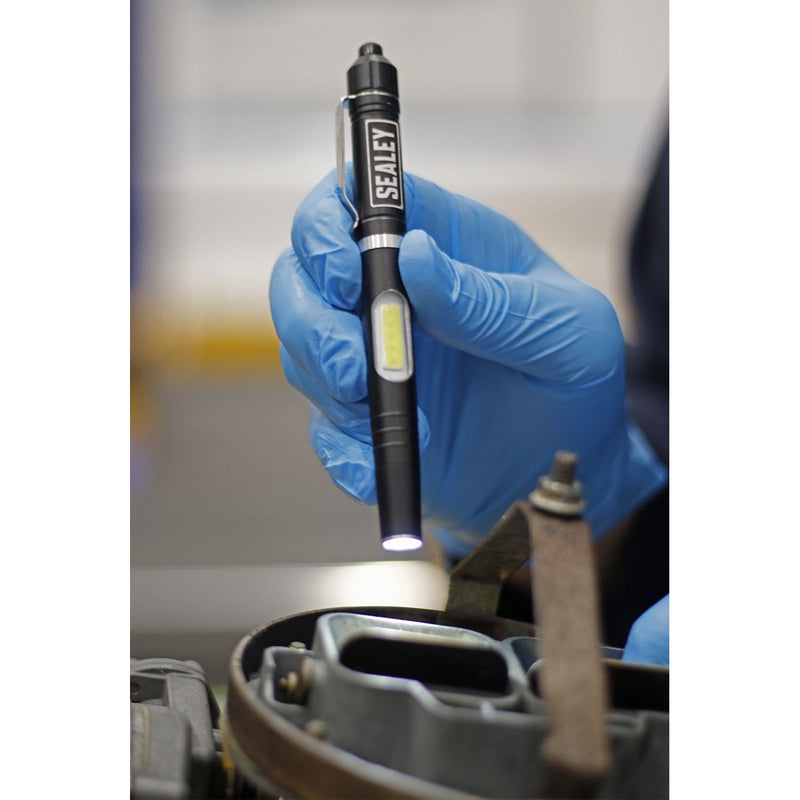 Sealey Aluminium Penlight 3W SMD & 1W COB LED LED016 Sealey - Dynamic Drive