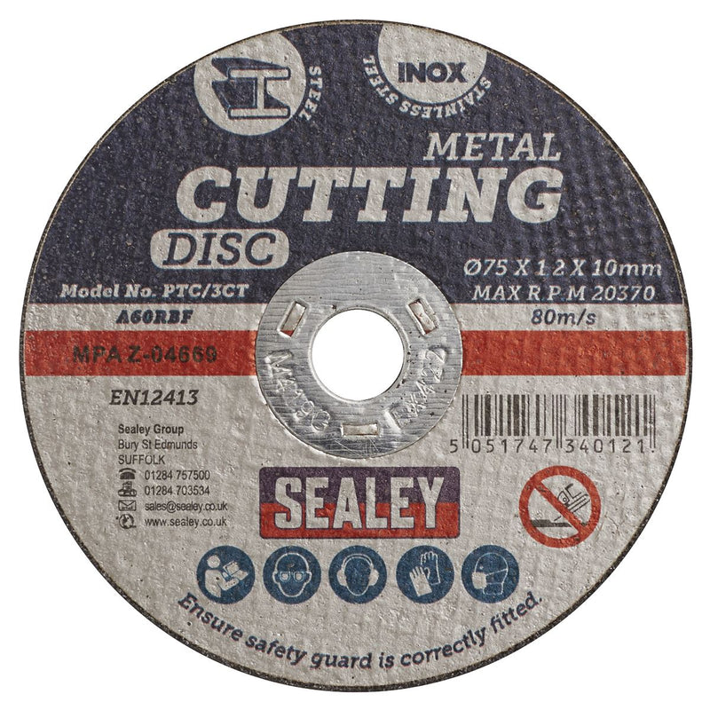 Sealey Cutting Disc75 x 1.2mm10mm Bore PTC/3CT Sealey - Dynamic Drive