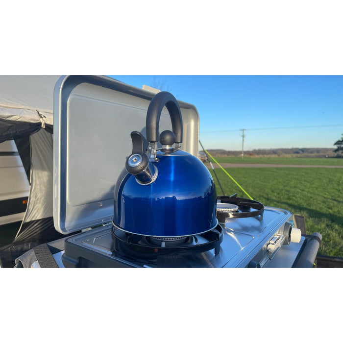 Olpro 2 Litre Stainless Steel Whistling Kettle Blue Olpro - Dynamic Drive