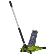 Sealey Trolley Jack 2.25 Tonne Low Profile Rocket Lift Hi-Vis Green 2001LEHV Sealey - Dynamic Drive