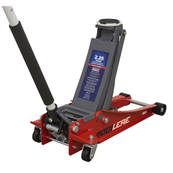 Sealey Trolley Jack 2.25 Tonne Low Profile Rocket Lift Red 2001LERE Sealey - Dynamic Drive