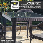 Dellonda Dining Tables with Tempered Glass Top 150 x 90 x 76cm - Dark Brown Dellonda - Dynamic Drive