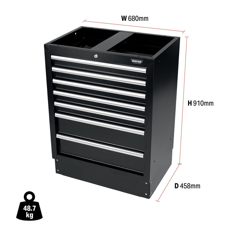 Draper BUNKER Modular Floor Cabinet, 7 Drawer, 680mm 31706 Draper - Dynamic Drive