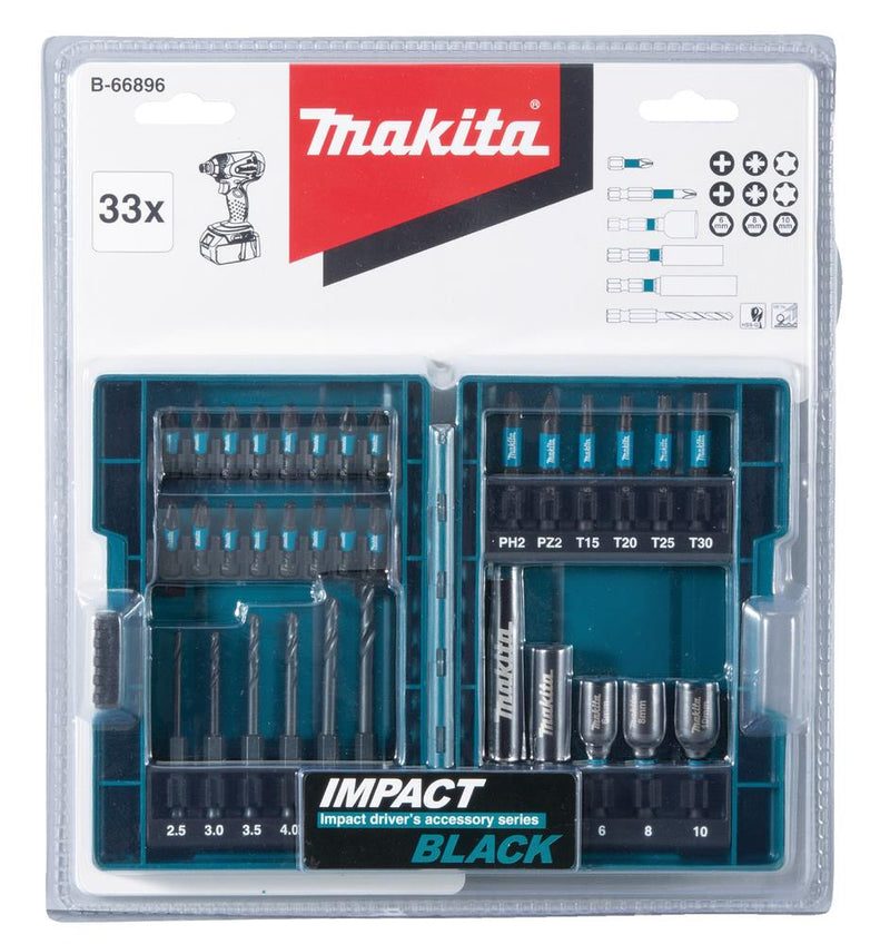 Makita 33Pcs Impact Black Set B-66896 Makita - Dynamic Drive