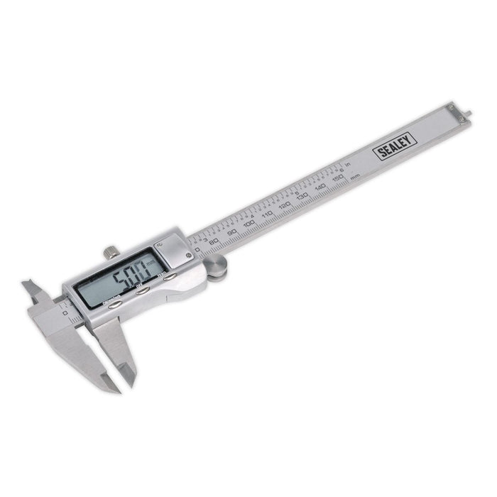 Sealey Premier 0-150mm Stainless Steel Digital Vernier Calliper Micrometer Gauge Sealey  - Dynamic Drive