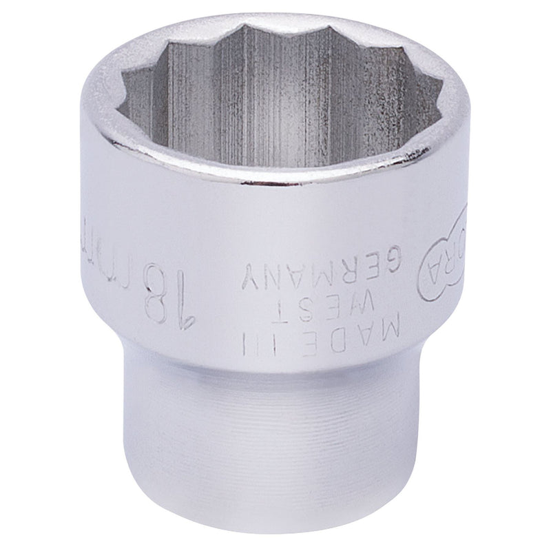Draper Elora Bi-Hexagon Socket, 3/8" Sq. Dr., 18mm 25945 Draper - Dynamic Drive