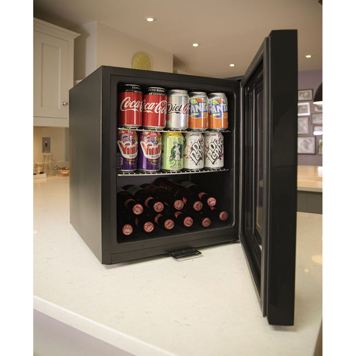 Baridi 50L Table Top Beer & Drinks Mini Fridge 3-10C Light Black & Glass Baridi  - Dynamic Drive