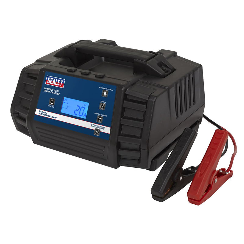 Sealey Compact Auto Smart Charger & Maintainer 12A 12/24V AUTOCHARGE1200HF Sealey - Dynamic Drive