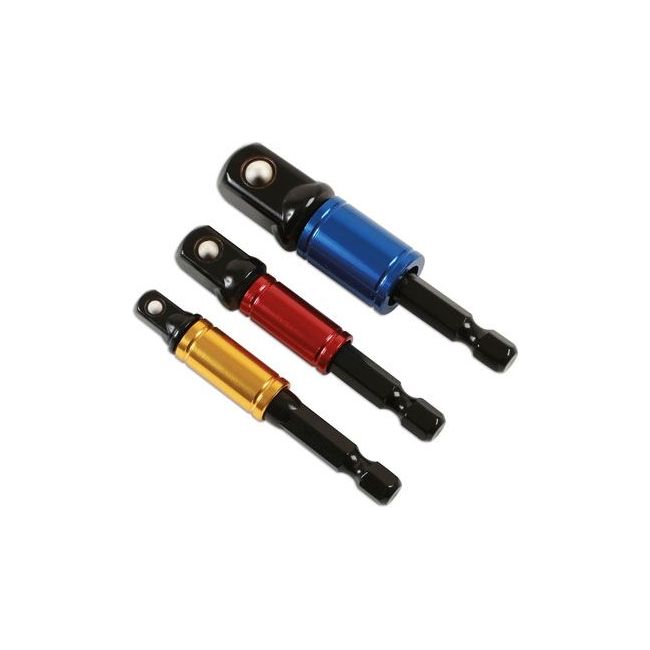 Laser Socket Adaptor Set, Rotating Sleeve 1/4"D, 3/8"D, 1/2"D 3pc 6983 Laser - Dynamic Drive