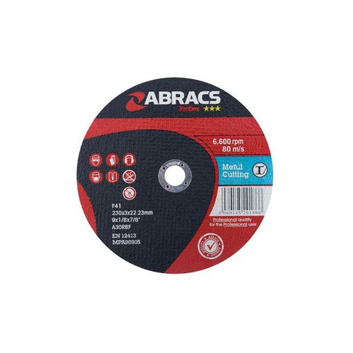 Connect Abracs Flat Cutting Discs 230mm x 3.0mm 5pc 32057 Tool Connection - Dynamic Drive