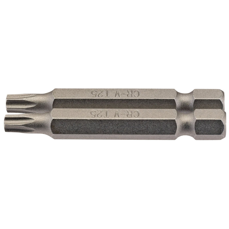 Draper TX-STAR Insert Bit, 1/4" Hex, 50mm Long, T25 (Pack of 2) Draper - Dynamic Drive