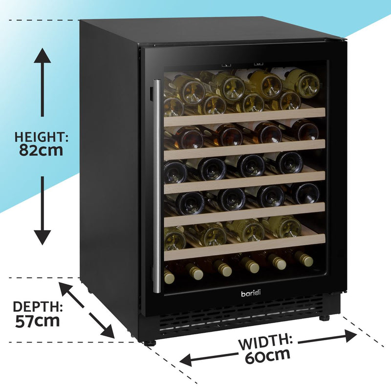 Baridi 54 Bottle Under-Counter/Freestanding Fridge & Cooler 60cm DH78 Baridi - Dynamic Drive