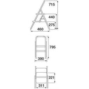 Foldable 2 Step Ladder Non Slip Tread Safety Steel Small Stool Ladders Kitchen Silverline  - Dynamic Drive