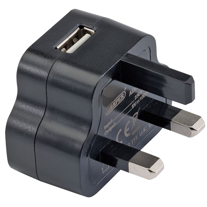 Draper 230V USB Charger, 1 Amp 93038 Draper - Dynamic Drive