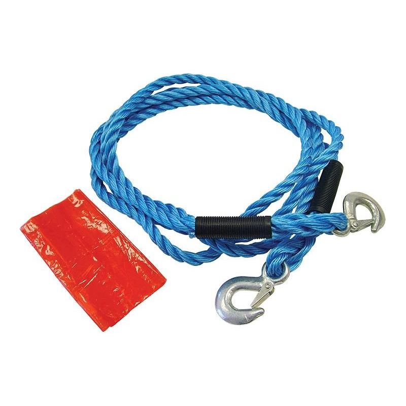 Faithfull Tow Rope 4m Metal Hooks 2 Tonne Faithfull - Dynamic Drive