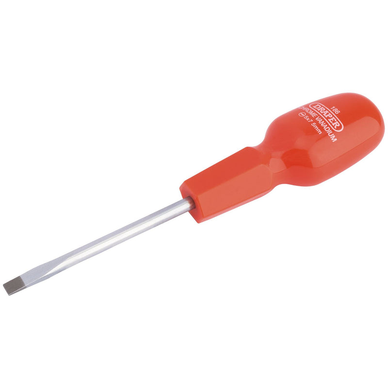 Draper Plain Slot Cabinet Pattern Screwdriver, 5 x 75mm 19785 Draper - Dynamic Drive