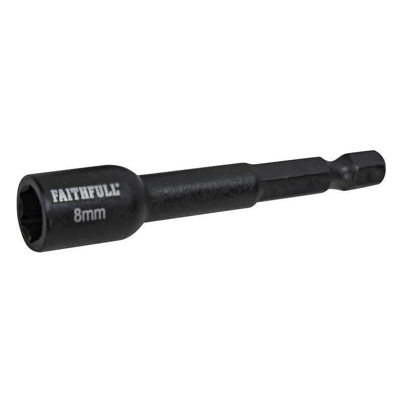 Faithfull Magnetic Impact Nut Driver 8mm x 1/4in Hex Faithfull - Dynamic Drive