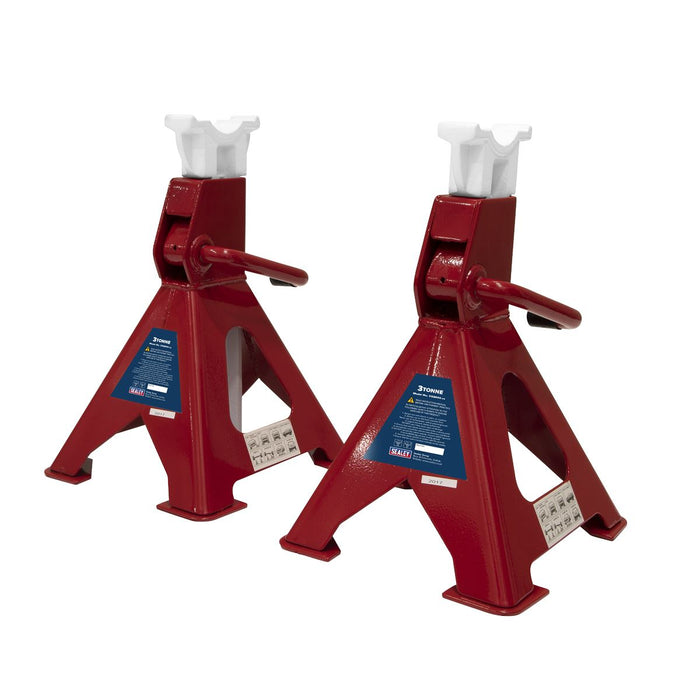 Sealey VS2003 Axle Stands 3tonne Capacity per Stand 6T per Pair Ratchet Type Sealey  - Dynamic Drive