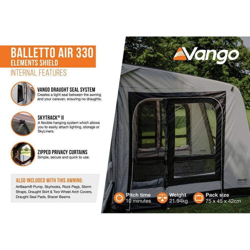 Vango Balletto Air 330 Elements Shield Caravan Awning Vango - Dynamic Drive