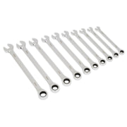 Sealey Combination Ratchet Spanner Set 10Pc Extra-Long Me Sealey - Dynamic Drive