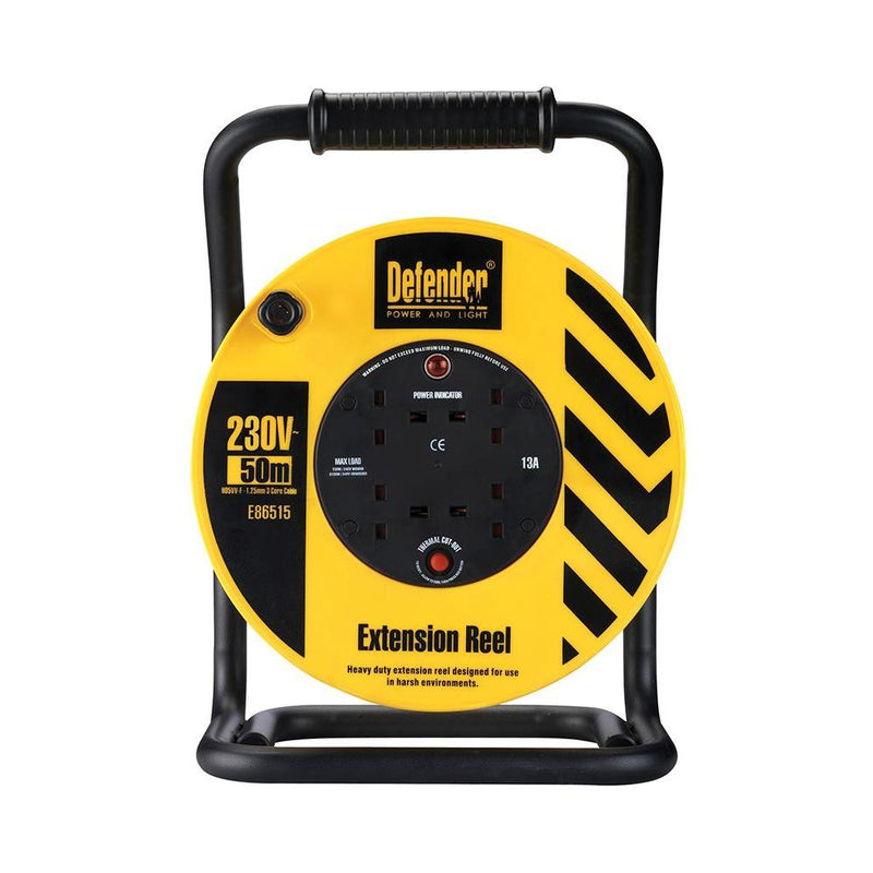 Defender Light Cable Reel 50m 230V 13A Defender - Dynamic Drive