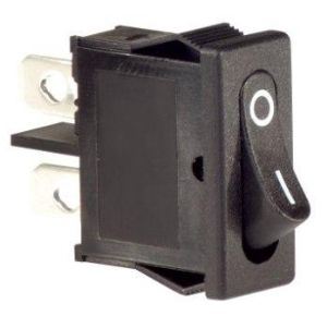 W4 250V Slimline Single Pole Rocker Switch On/Off Black 37205 W4 - Dynamic Drive