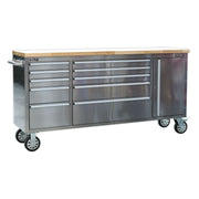 Sealey Mobile Stainless Steel Tool Cabinet 10 Drawer & Cupboard AP7210SS Sealey - Dynamic Drive