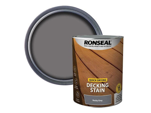 Ronseal Quick Drying Decking Stain Rocky Grey 5 litre Ronseal - Dynamic Drive
