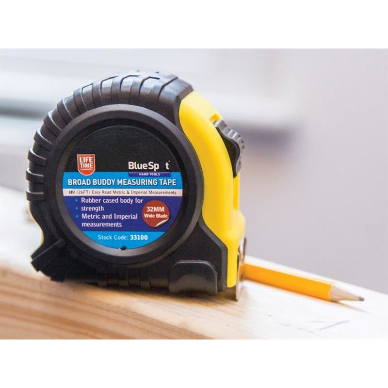 Bluespot Tools Broad Buddy Pocket Tape 8m/26ft (Width 32mm) BlueSpot Tools - Dynamic Drive