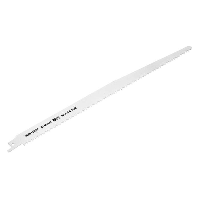 Sealey Reciprocating Saw Blade Wood & Nail 300mm 6tpi Pack of 5 SRBR1211DF Sealey - Dynamic Drive