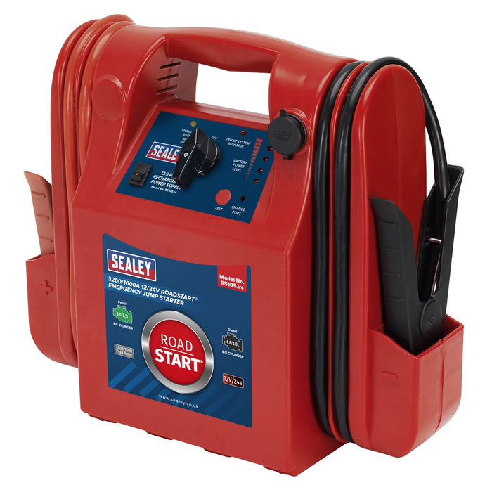 Sealey RoadStart® Emergency Jump Starter 12/24V 3200/1600 Peak Amps Sealey  - Dynamic Drive