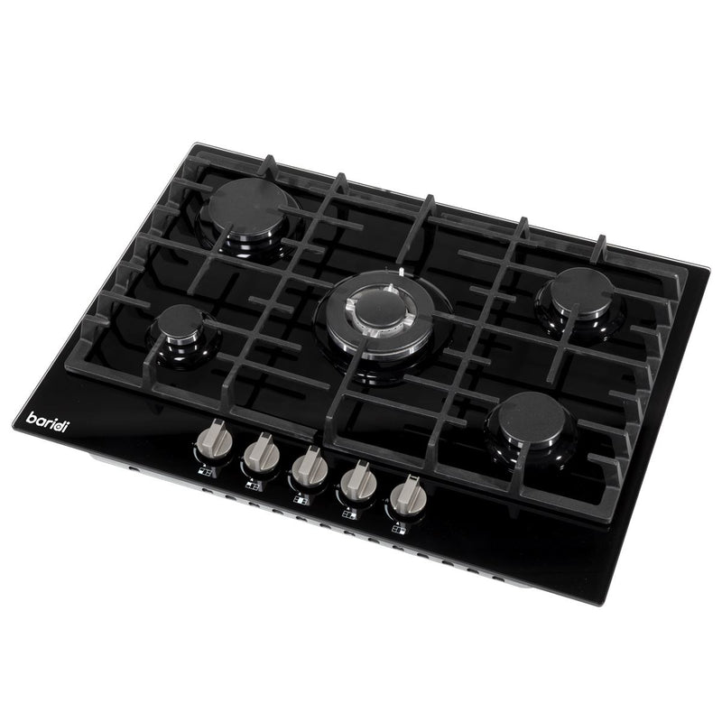 Baridi Gas Hob with 5 Cooking Zones 70cm - Black DH228 Baridi - Dynamic Drive