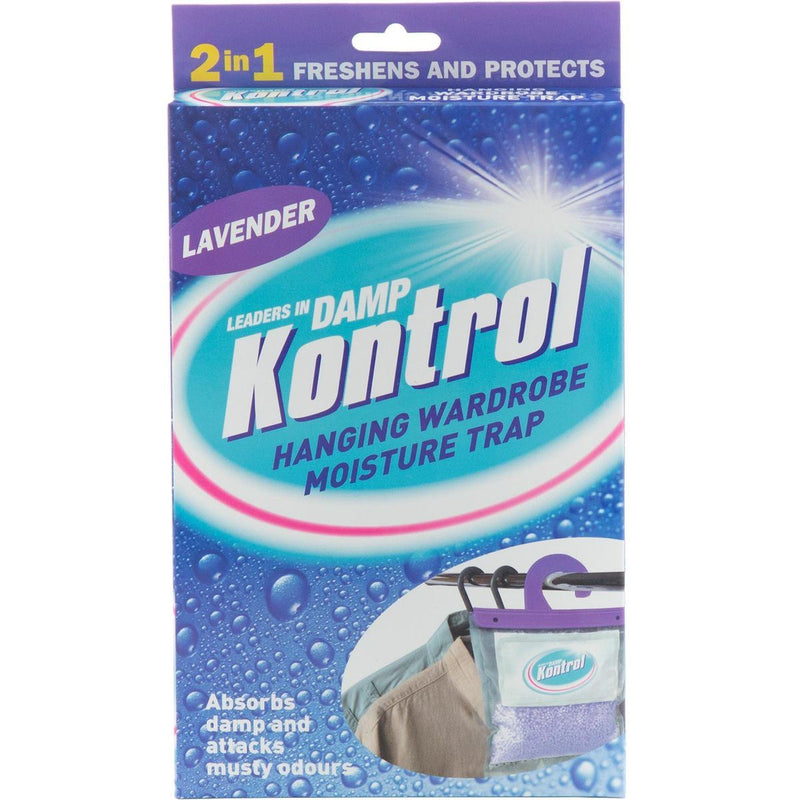 Keep Your Wardrobe Fresh with Kontrol Hanging Dehumidifier Lavender Scent Kontrol Krystals - Dynamic Drive