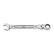 15 mm MAX BITE flexible head ratcheting combination spanner -1pc Milwaukee - Dynamic Drive