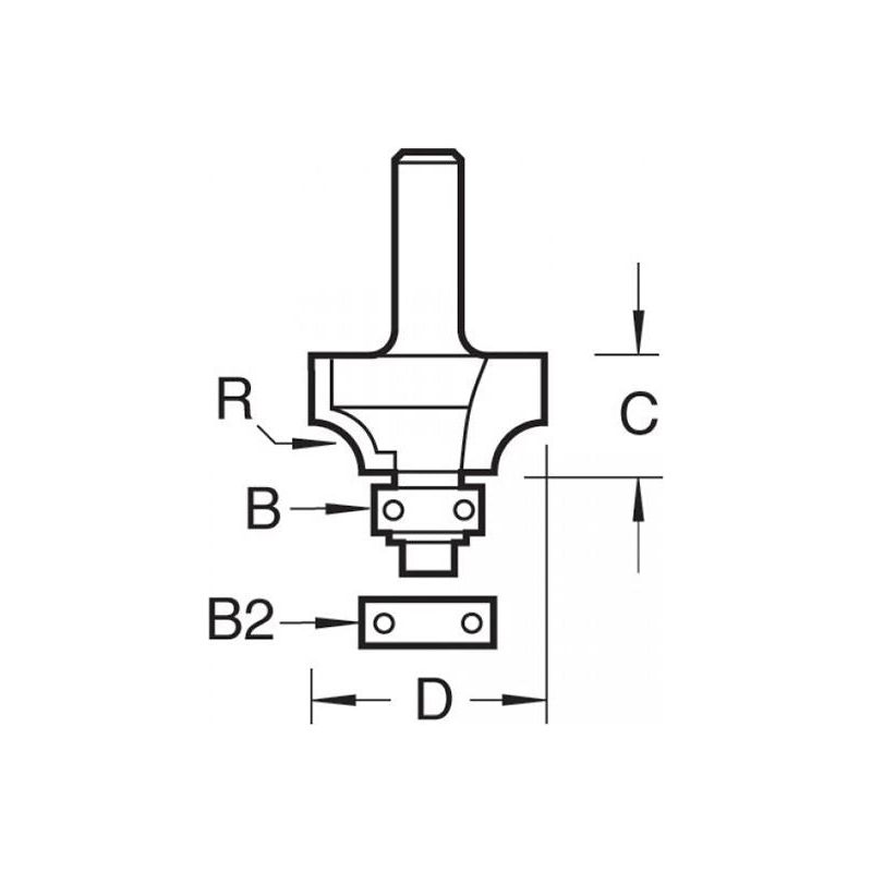 Trend 46/17 x 1/2 TCT Bearing Guided Ovolo & Round Over 19.1mm Radius Trend - Dynamic Drive