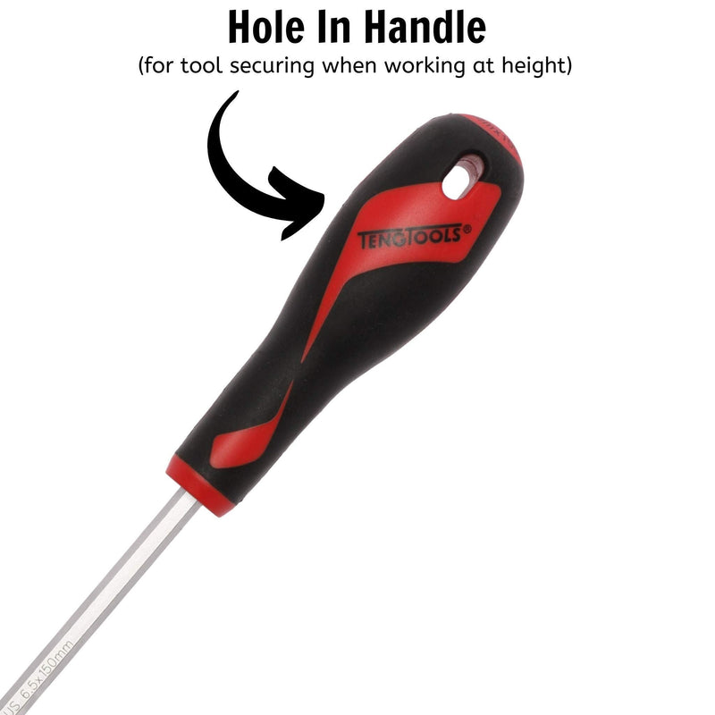 Teng Tools Flat Screwdriver 1.2 x 6.5 x 150mm L Hex Shaft Teng Tools - Dynamic Drive