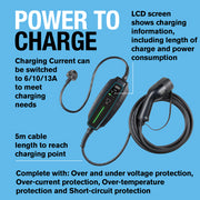 Ring Type 2 Electric Vehicle Plug in Charging Cable EV Charger UK 3 Pin 230V AC Ring Automotive - Dynamic Drive