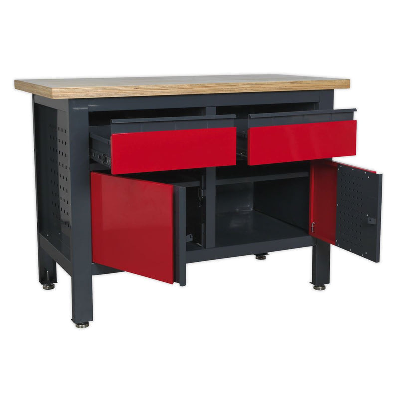 Sealey Workstation with 2 Drawers & 2 Cupboards AP1372A Sealey - Dynamic Drive