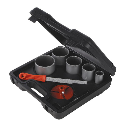 Silverline Tungsten Grit Holesaw Kit 8pce 33 - 83mm Dia Silverline - Dynamic Drive